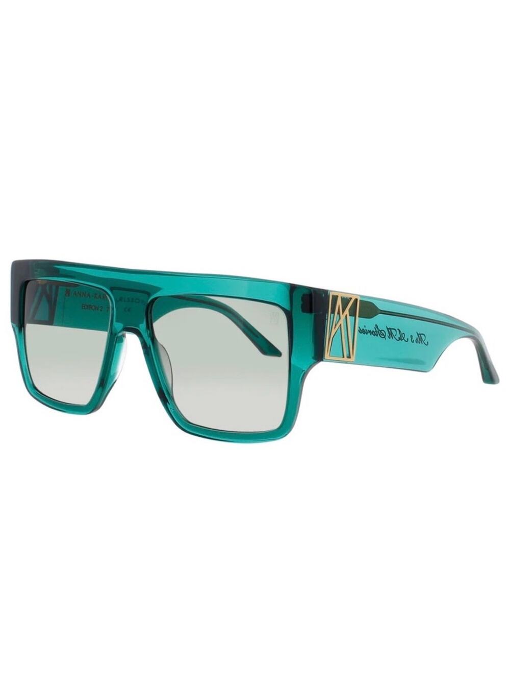 NEW!!! Anna Karin Karlsson  Emerald Green Oversized Square Sunglasses